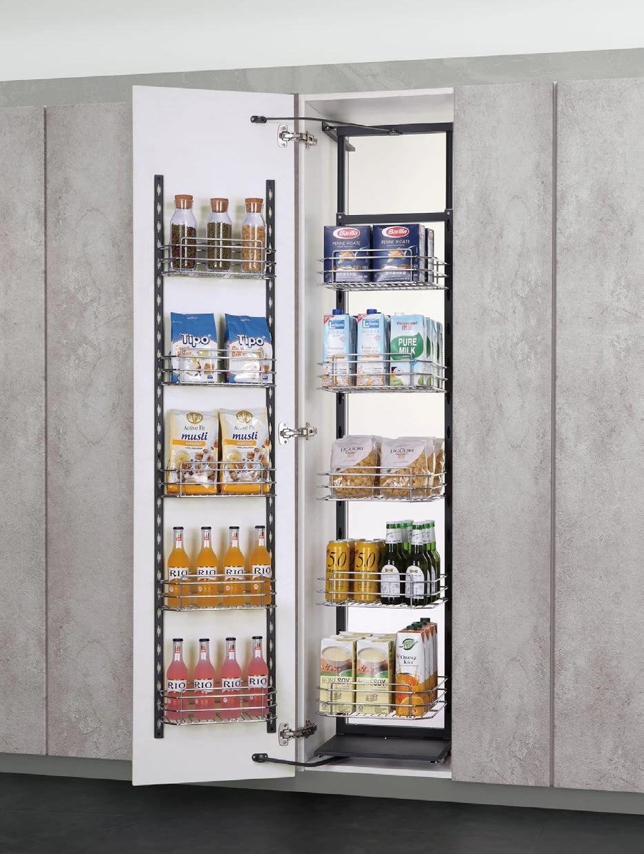 Soft-Closing Kitchen Cabinet 600 Pull-out Wire Pantry Unit