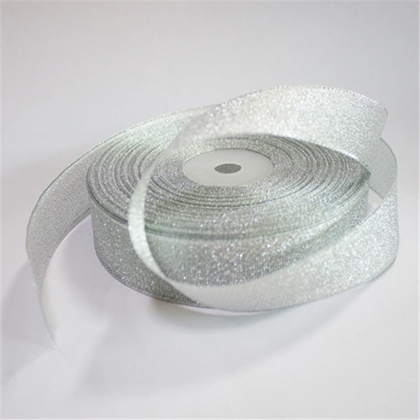 High quality/High cost performance  Beautiful Lurex Silver Metallic Ribbon for Garments/Decoration