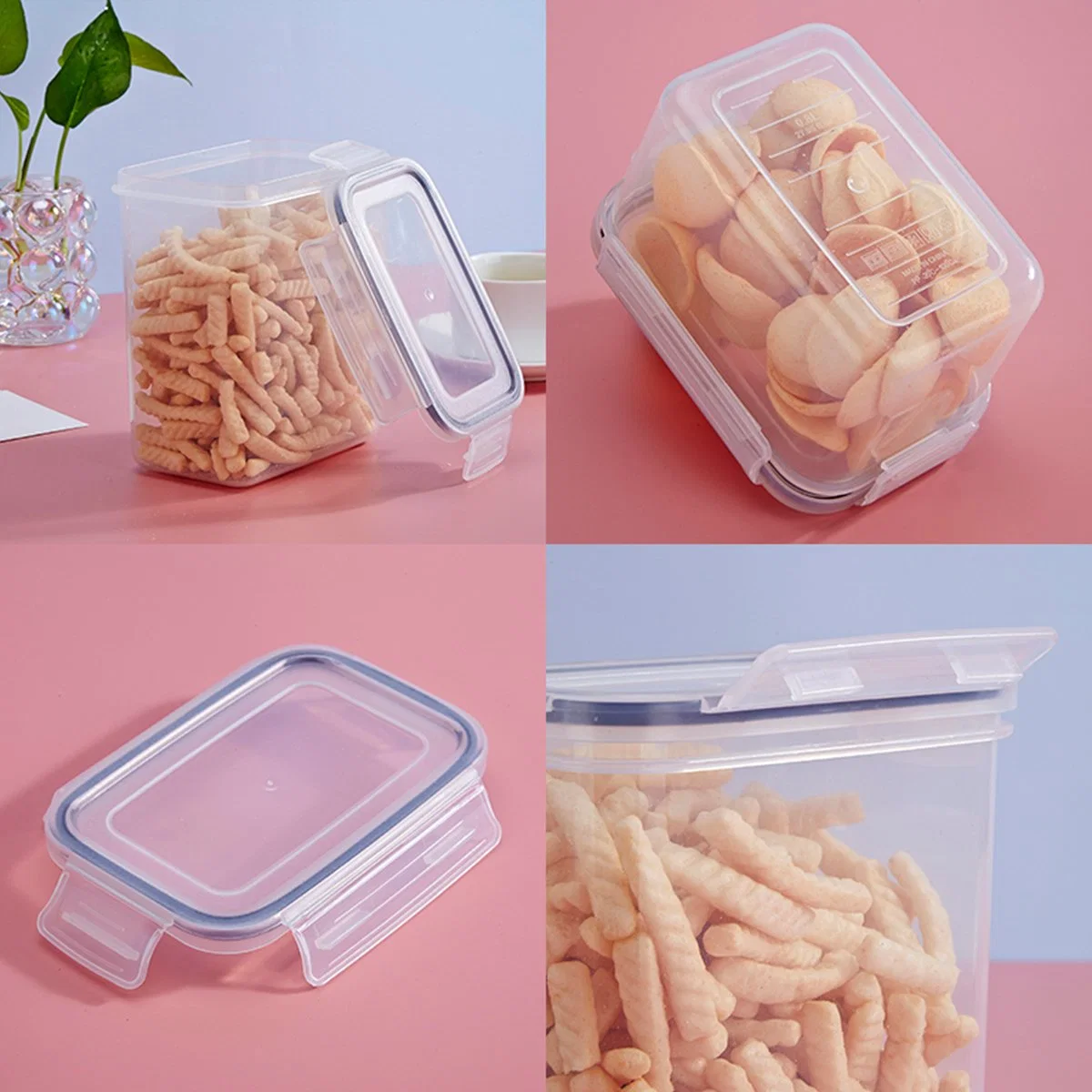 4PCS Food Grade Airtight Storage Box for Kitchen