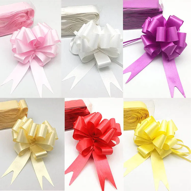 Christmas Gift Plastic Ribbon Pull Bows for Wedding Party (3*120cm) Wedding Party Decoration Bows with Ribbon (3*120cm)