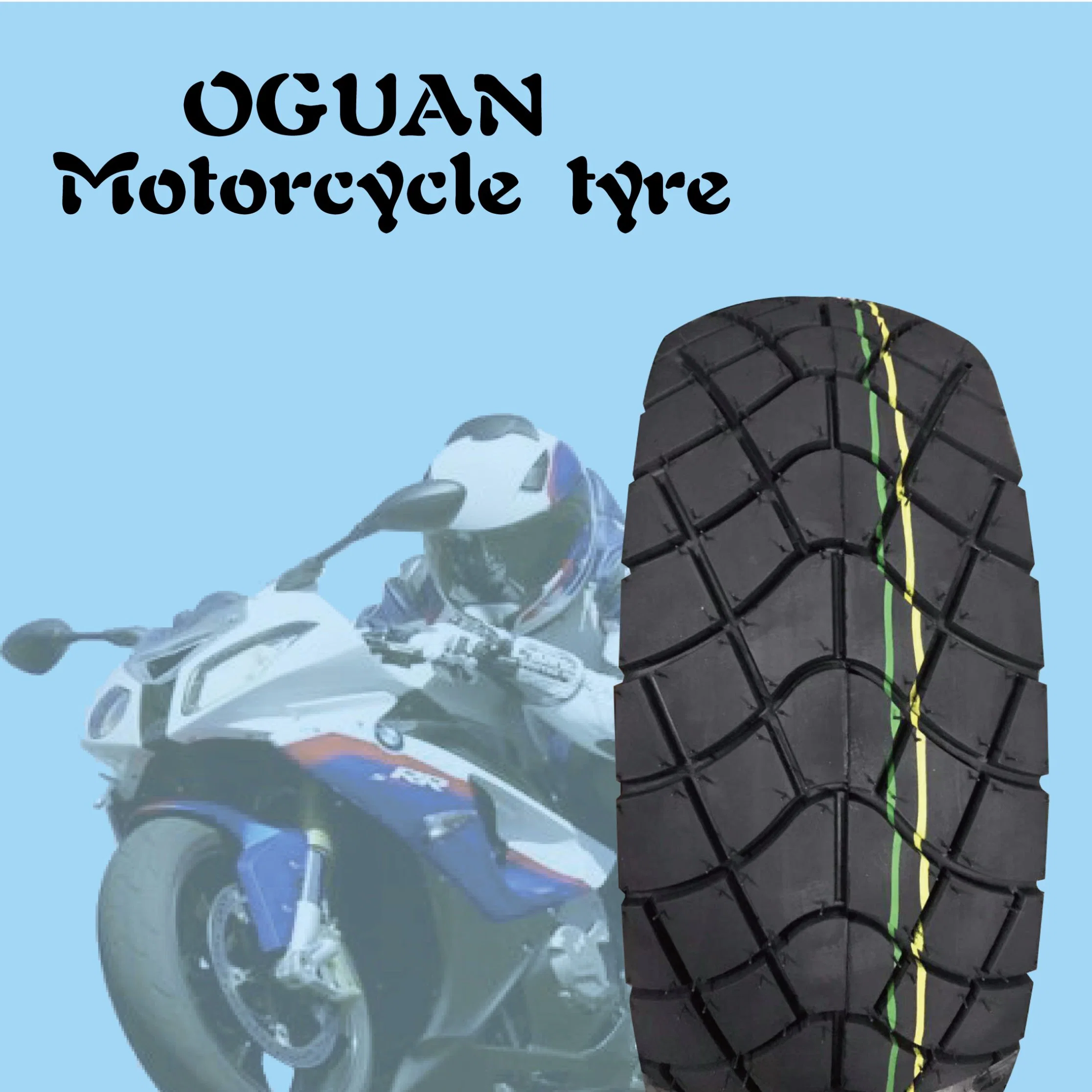Moto de pneu de cinto de nylon OEM New 6pr de 12 polegadas ISO Natural Pneu de vácuo de scooter de padrão misto em borracha