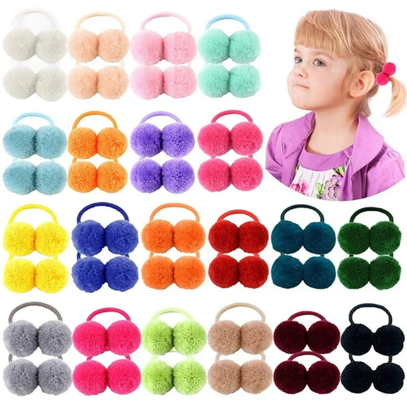 Baby Girls Hair Rope Cute Round Ball Rubber Band Kids Women Elastic Hair Bands Headwear Gifts Photo Props