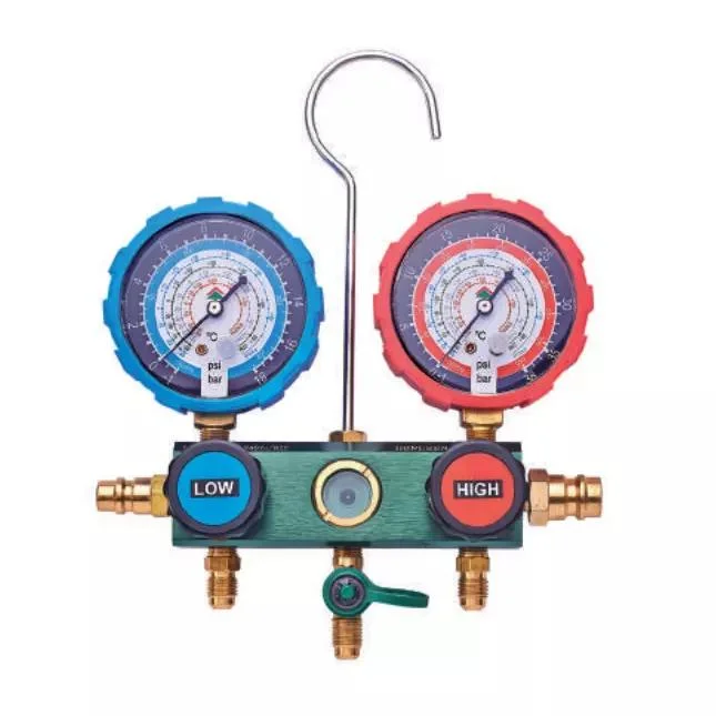 Air Conditioner Parts Refrigeration 4 Way High Pressure Manifold Gauge Set