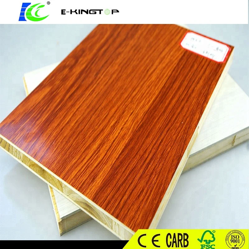 Customized 18mm E0 Glue Melamine Block Board/Blockboard