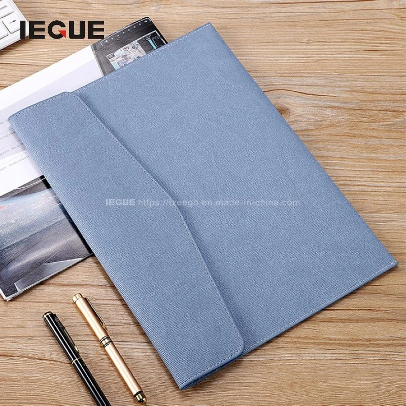 Custom Business PU Leather Organizer A5 A4 Portfolio File Zipper Folder