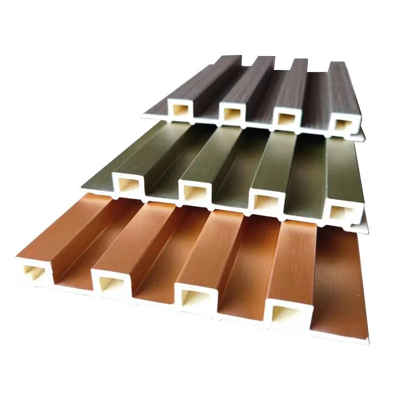 Wooden Metal Color Fluted WPC Wall Panel Cladding