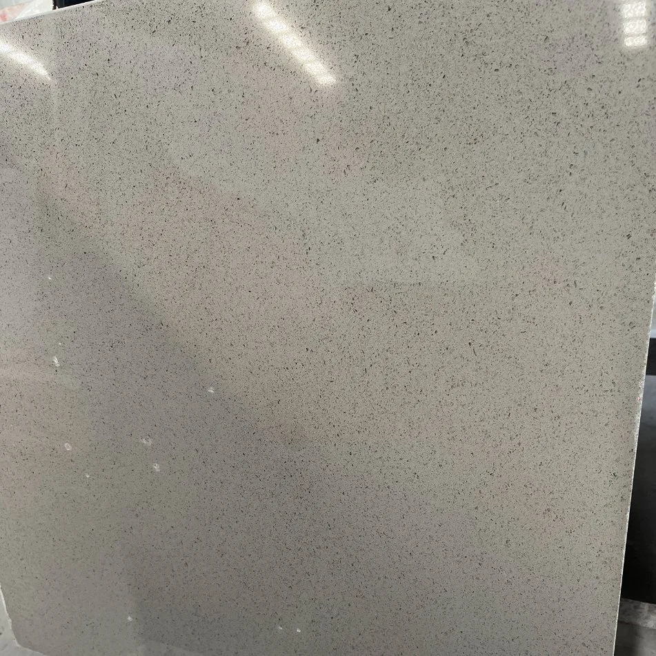 Man Made Grey Quartz Stone Solid Surface Countertop for Kitchen Top
