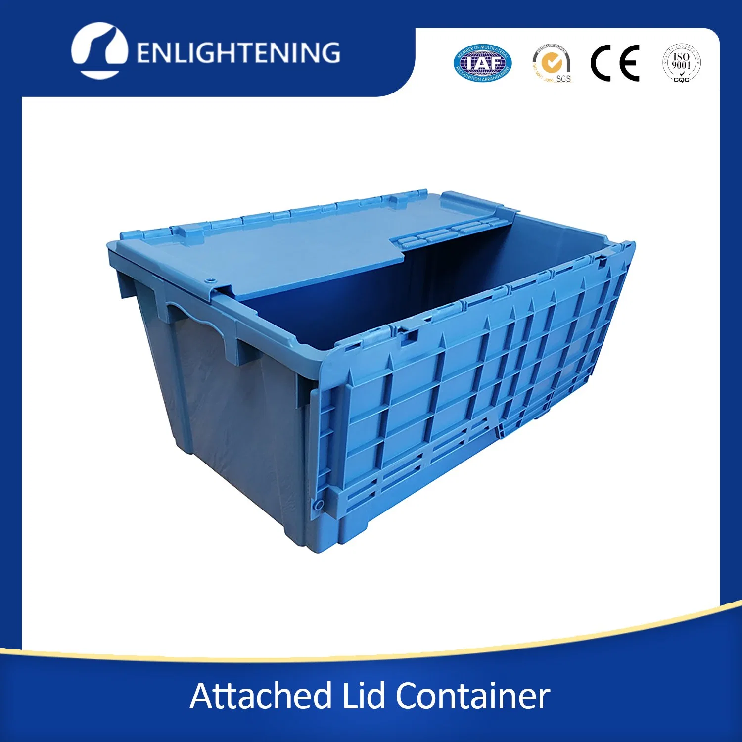 Tote Box with Lid Plastic Moving Crate 600*400*315mm