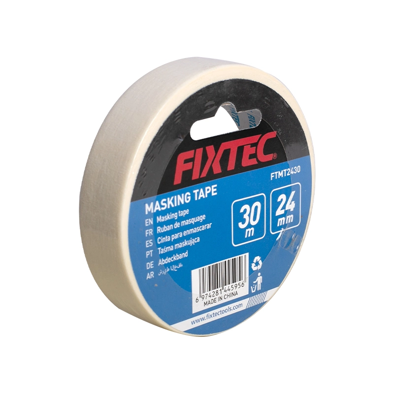 Fixtec White Indoor Painting Self Adhesive General Purpose Usage Crepe Paper Masking Tape