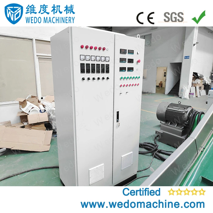 Waste Plastic HDPE PP Scraps Pipes Flakes Granulator for Regranulation with Single Shaft Shredder