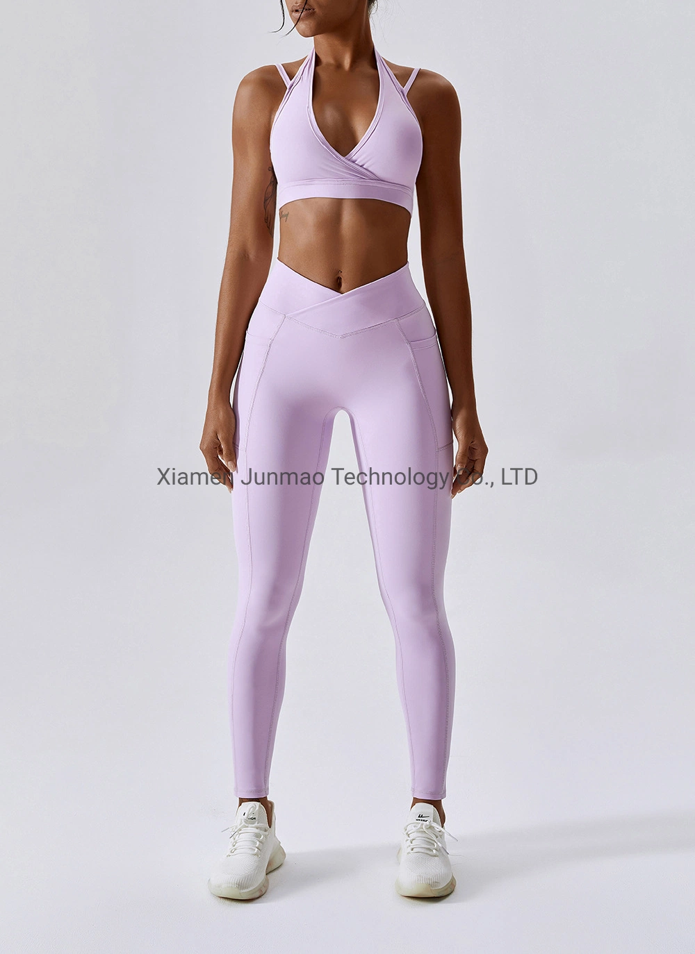 Ensemble de yoga en nylon à haute élasticité, sexy, 2 pièces, vêtements de sport pour la salle de sport, sèchent plus rapidement, tenue de yoga pour la remise en forme et la course à pied.