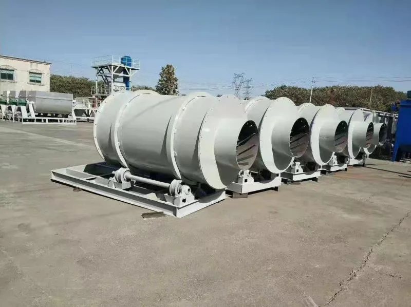 Séchoir rotatif à trois cylindres à air chaud pour sable de quartz de silice de rivière, scories, bagasse avec brûleur diesel, charbon et gaz naturel.