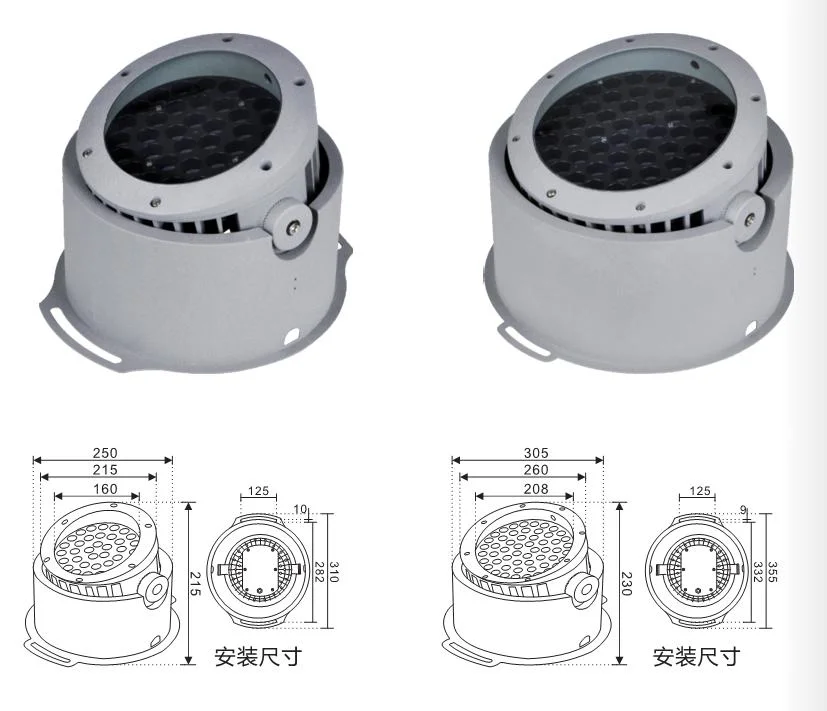 9W/12W/18W/24W/36W/54W/72W LED exterior árbol decorativo colorido jardín foco DMX512 RGBW Iluminación de paisajes