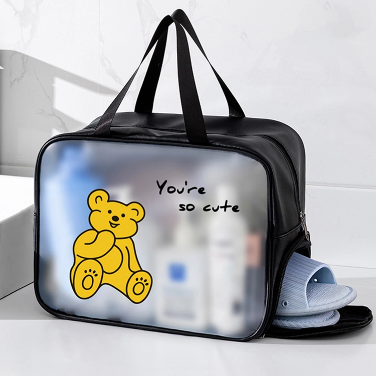 Custom promocional Regalo transparente PVC impermeable Bolsa de viaje almacenamiento Bolsa de maquillaje cosmético