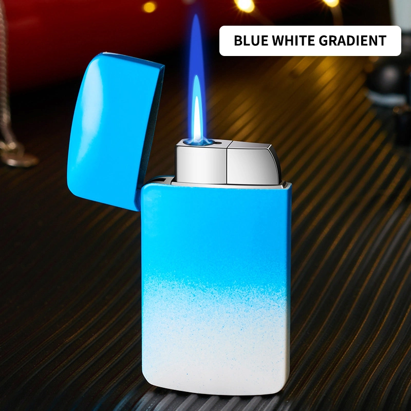 Thin Rainbow Pocket Color Lighter Creative Cigar Fire Gradient Refillable Gas Windproof Fashion Women Lighter