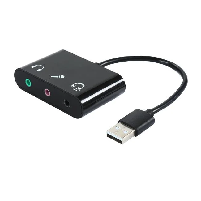 بطاقة صوت USB خارجية استريو سماعة رأس ميكروفون محول كبل صوت