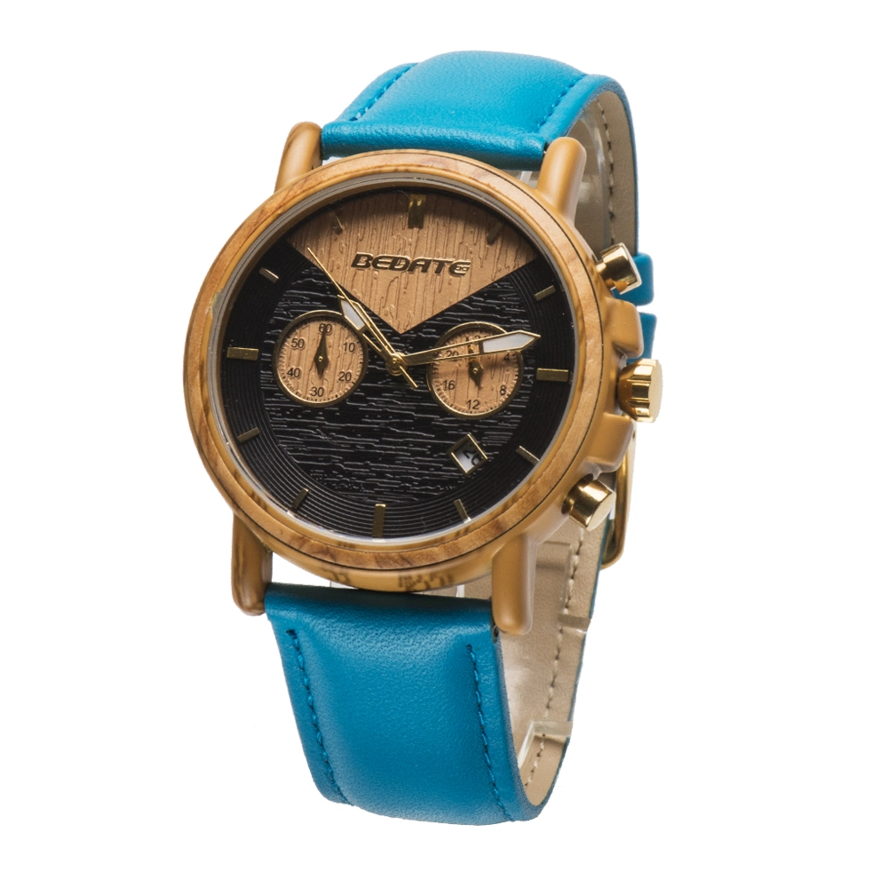 Chronographe Bewell Montres de luxe en bois en acier inoxydable