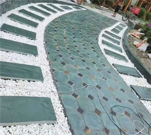 Natural Stone Green Slate Exterior Flooring/Wall Covering/Terrace Floors Paving Tiles