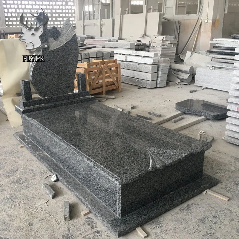 Custom Blank Gravestone Granite Monument Shanxi Black Granite Poland Style Tombstone