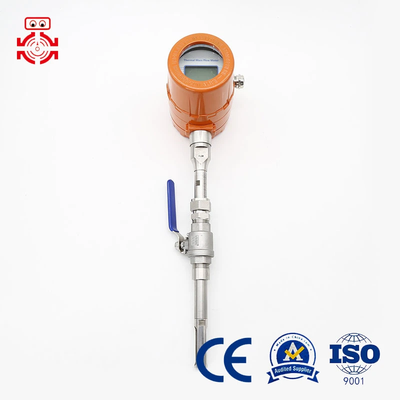 Medidor de flujo de masa de gas térmico de amplio rango 4~20mA/RS-485 remoto inalámbrico Transmisión