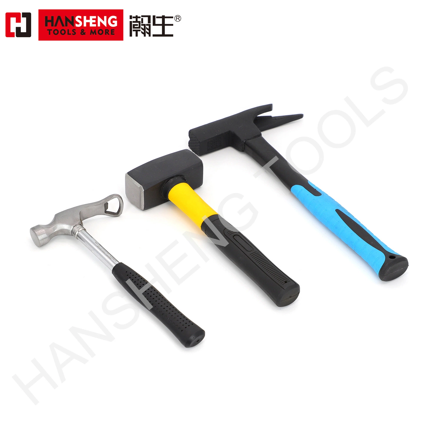 Professioneller Hammer, Handwerkzeuge, Hardware-Werkzeuge, aus Kohlenstoffstahl, Vollkopf poliert, Spiegelpolitur, Holzgriff, PVC-Griff, Maschinenhammer