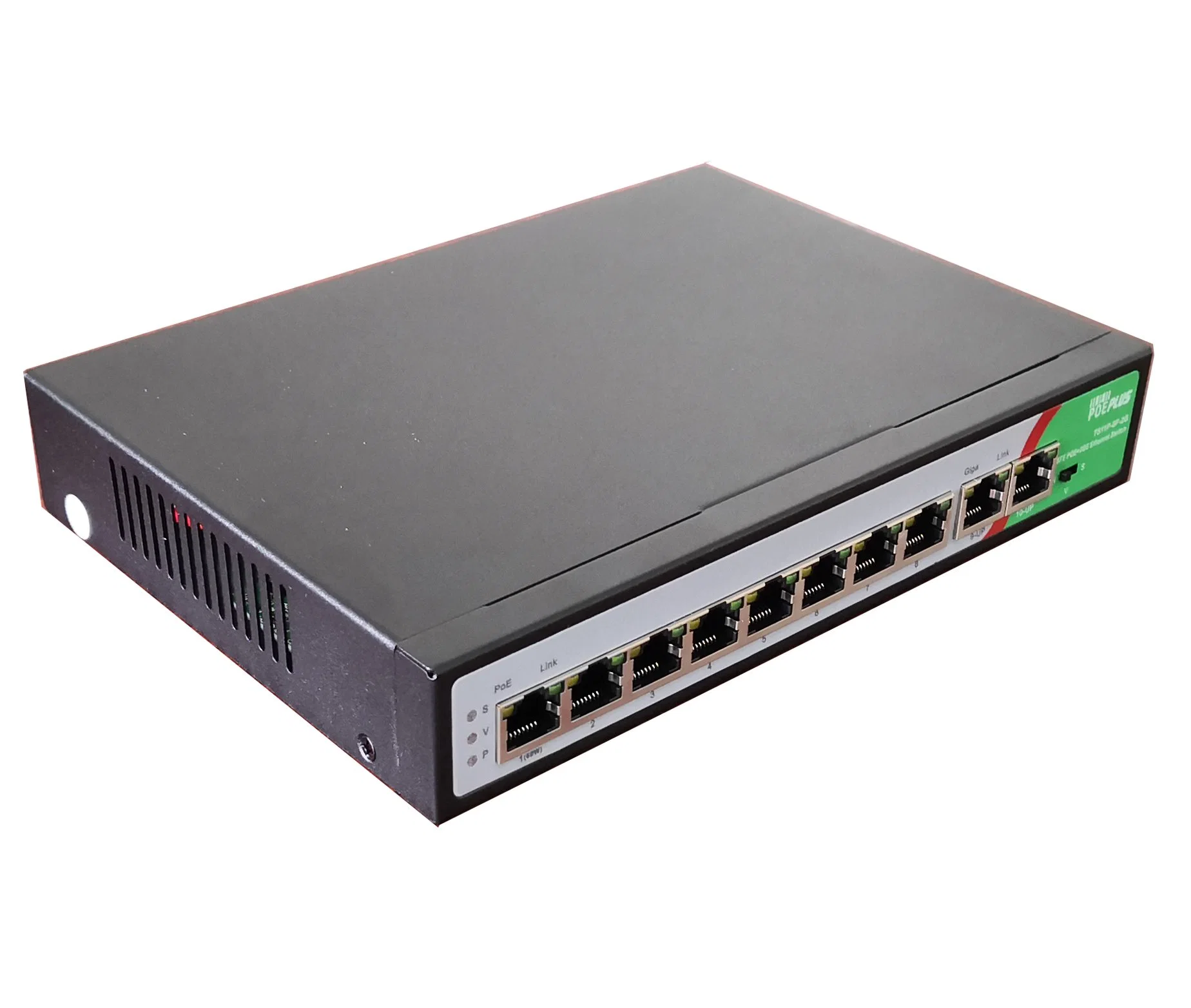 8 puertos Ethernet Poe Switch con 2 Uplink rápido 10/100Mbps