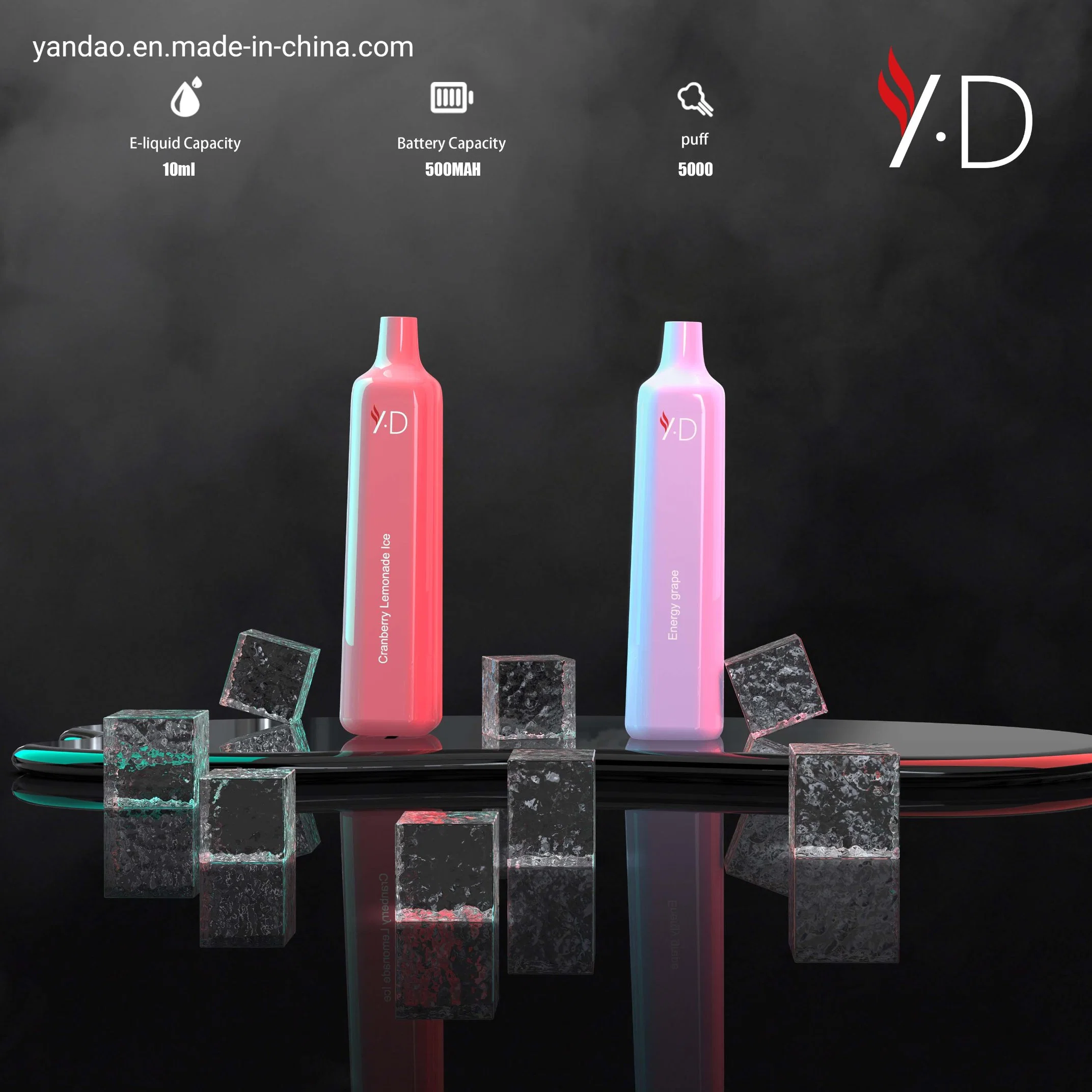 Ydvape OEM/ODM E Cigarette Factory Wholesale/Supplier Make Your Own Brand 5000puffs 10ml 500mAh Battery Electric Hookah Shisha Pen