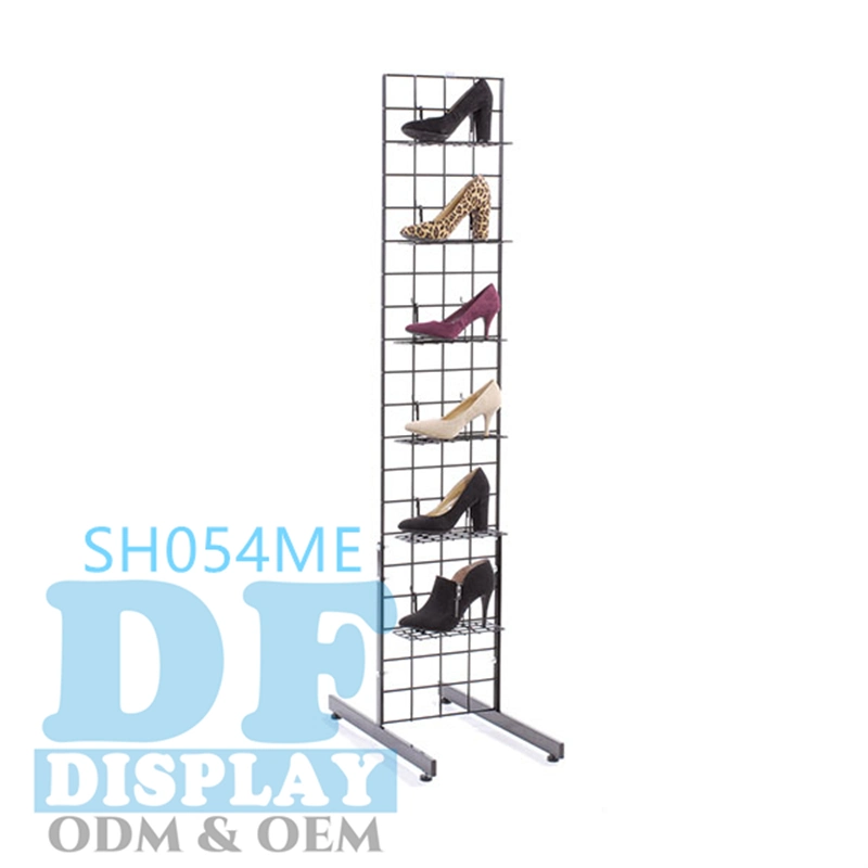 Frei Stehend Verwenden Sie Slipper Display Ständer Racks Metall Draht Gitter Hängende Schuhe Display für Einzelhandel Store hängende Display stehen für Hausschuhe mit Haken