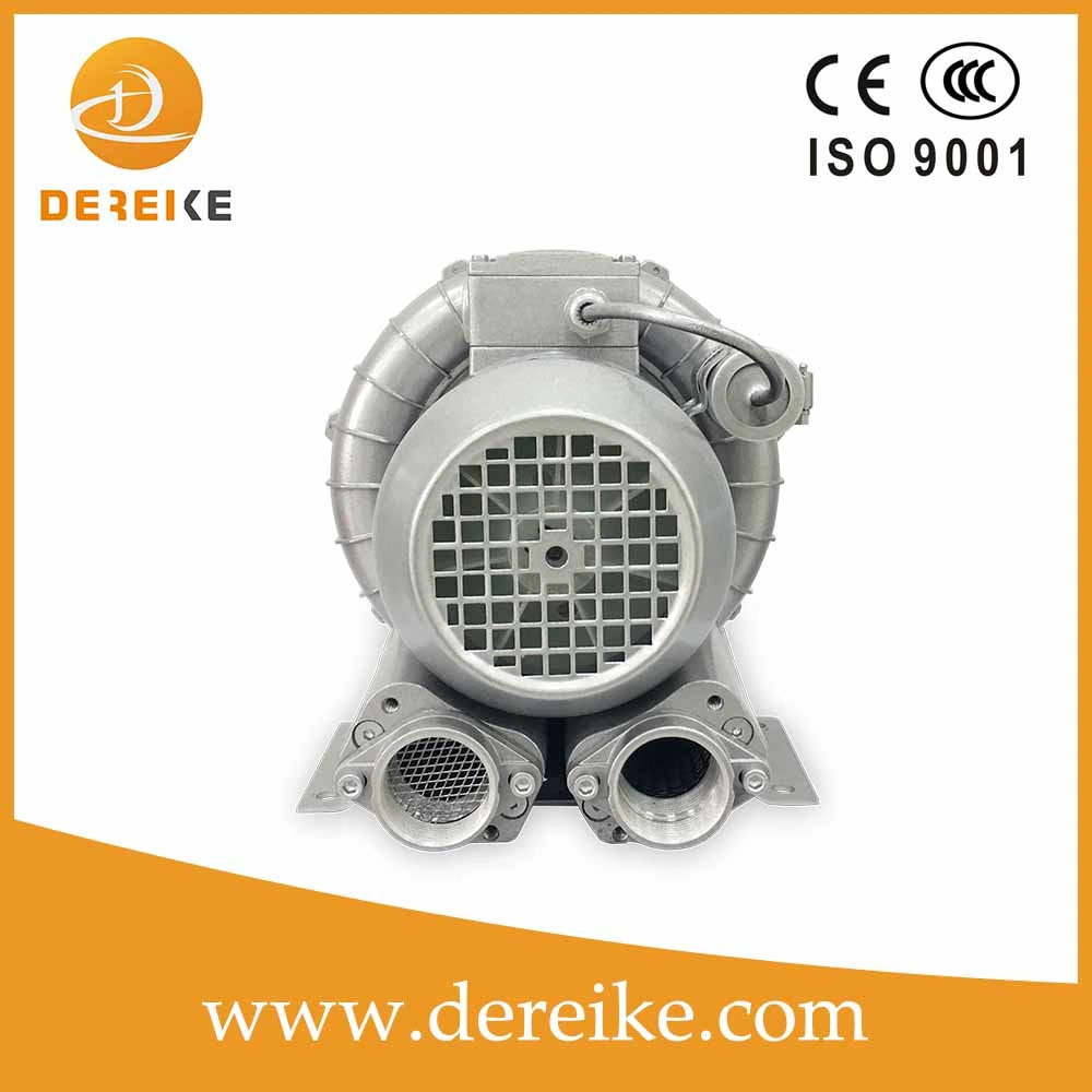 Dereike Side Channel Blower Dhb 210A D37 0.3kw Single Phase 220V Side Channel Ring Turbo Air Blower Centrifuge Blower for High Vacuum Suction