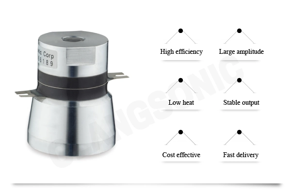 40kHz 60W Clangsonic Limpiador ultrasónico de ultrasonidos Ultrasonidos el transductor piezoeléctrico piezas oscilador