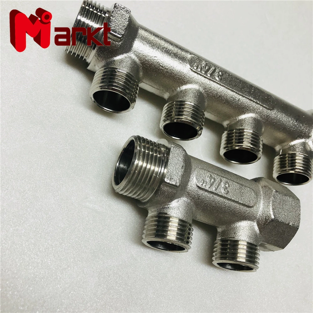 2-4ways Brass Floor Heating Manifold Pipe Equal Fittings