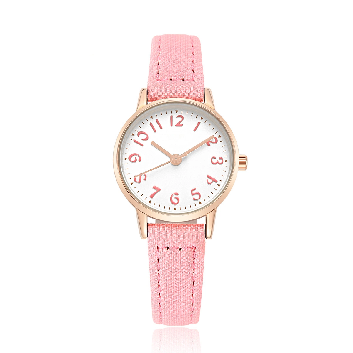 Custom Student Wrist Watch Kids Wristwatch with PU Leather Strap