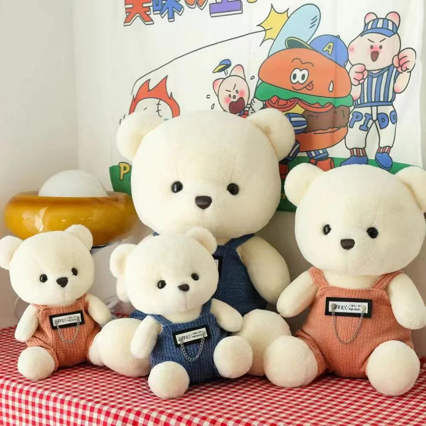 Cute Suspenders Bear Plush Toy Doll Couple High-End Doll Cute Bear for Girlfriend Birthday Gift
