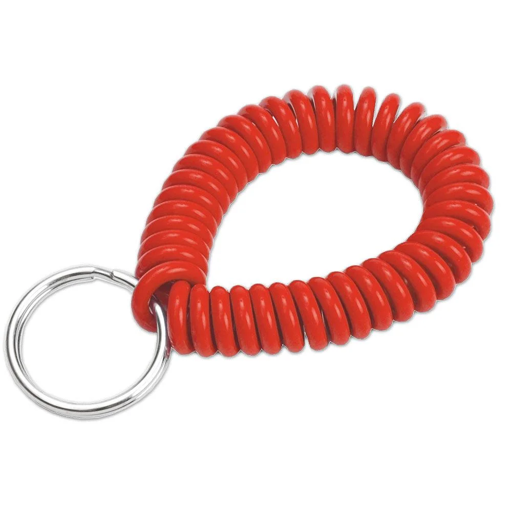 Colorful Flexible Spiral Coil Stretchable Spring Wristband Key Ring for ID Badge Sports