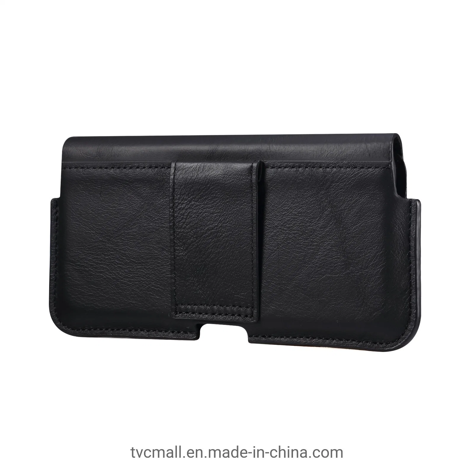حقيبة جراب بغطاء حقيبة قابلة للفتح من الجلد القابل للطي عموديًا عام علبة حزام للهاتف iPhone 12 PRO بقياس 6.7 بوصة كحد أقصى - أسود