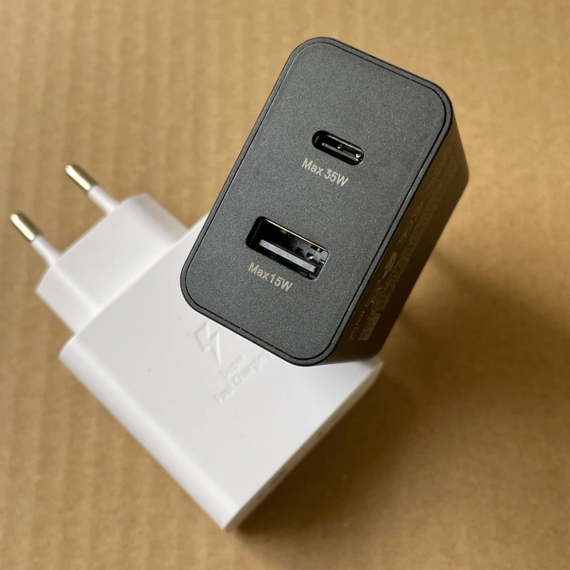 Novo adaptador de corrente PD de 35 W para Samsung S23 S22 Carregador de telefone S20 carregador USB C adaptador USB eu Tampão