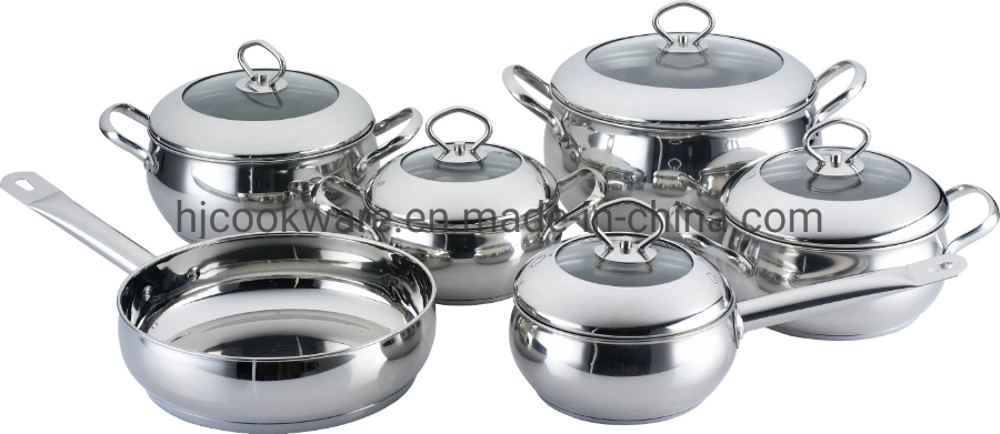 Home Appliance of 12PC Stainless Steel Cookware Set in Apple Shape