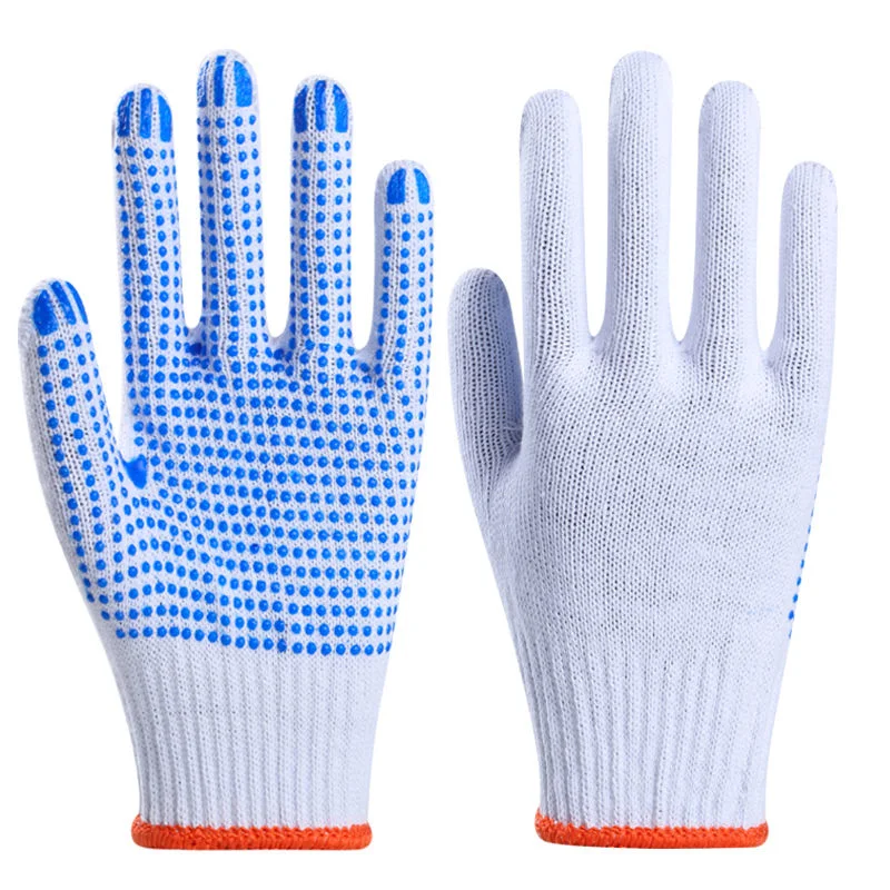 Premium Free Sample Cotton Seamless String Knitted Single Side PVC Dots Safety General Working Gloves