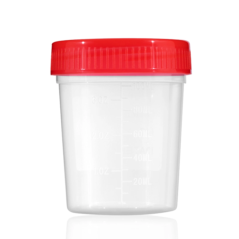 Disposable Plastic Medical Patient Test Sample Cup Sputum Fecal Specimen Collector 30ml 60ml 120ml Stool Urine Container