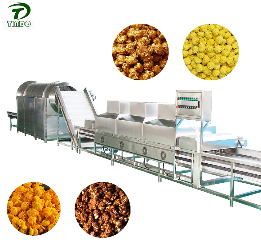 Fully Automatic Electric Heating Popcorn Production Line Popcorn Making Equipment