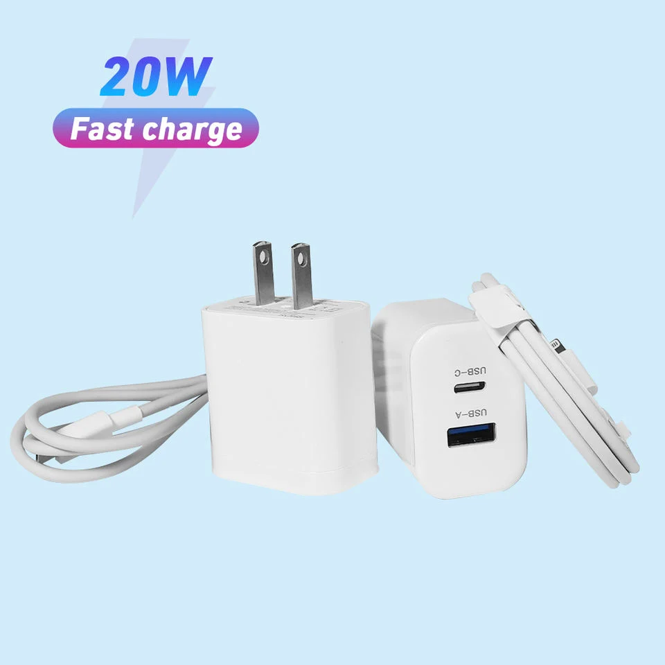 20W USB C Chargeur rapide 2-Pack Chargeur mural à double port [Pd 3.0 Livraison + d'alimentation de charge rapide de l'adaptateur 3.0] bloc rapide