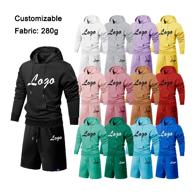 Wholesale Unisex Sport Cotton Fashion Tracksuit OEM Summer Hoodie Sweater Jogging Set Custom Cotton Polyester Breathable Sportswear Track Suit Set