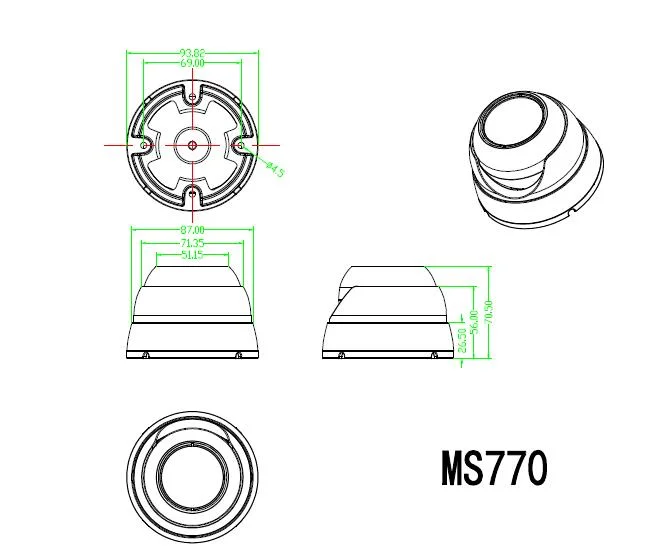 CCD Dome Surveillance Camera, 120 Degree with 24PCS IR Light for Good Night Vision