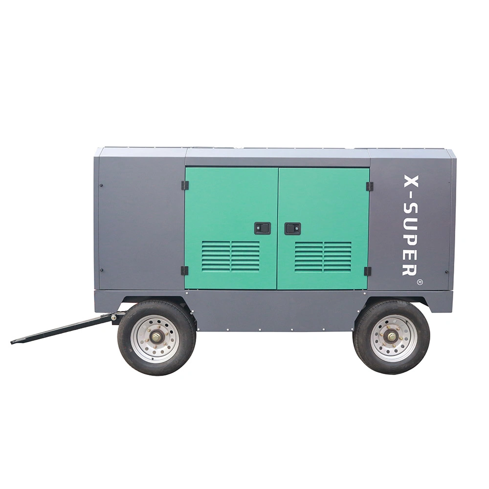 Best Selling High Pressure Low Energy Consumption 22kw 7bar Portable Diesel Screw Air Compressor for Transportation