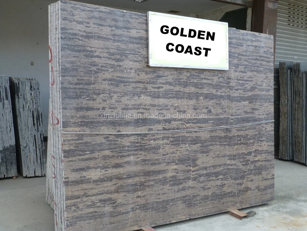 Gold Coast Marble Slab for Interior Decoration/Component/Wash Basin Sink/Bathroom Countertop