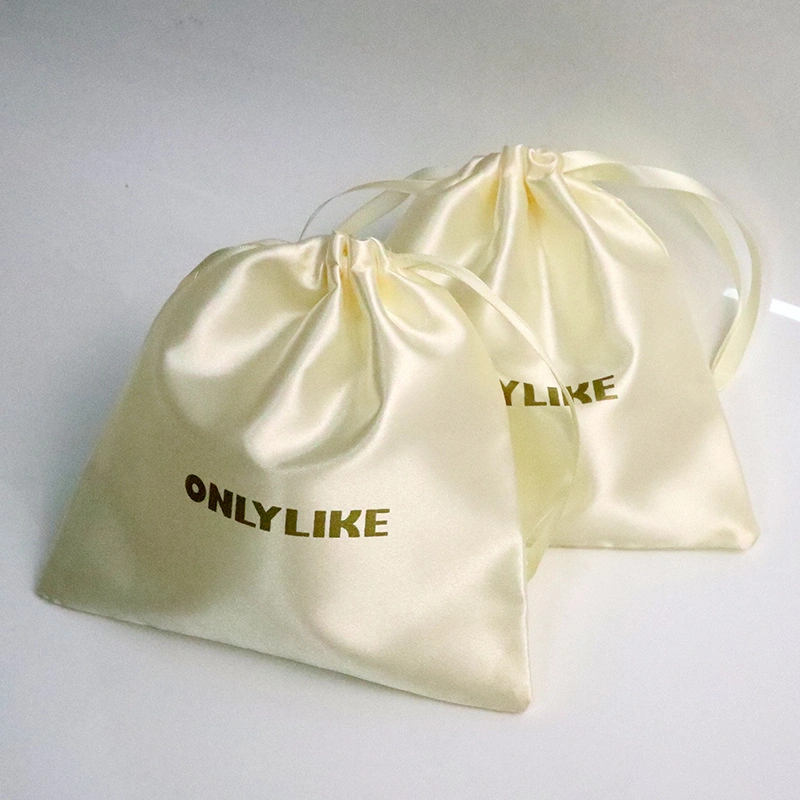 Jewelry Bag Green Silk Drawstring Bag Skincare Storage Bag