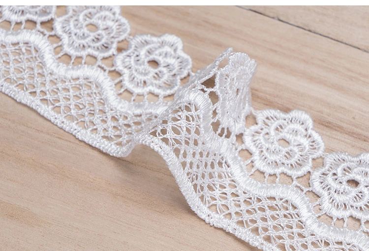 Water Soluble Embroidery Lace Single Side Polyester Barcode Flower Women's Accessories Wide 4.8cm Lace Clothing Accessories