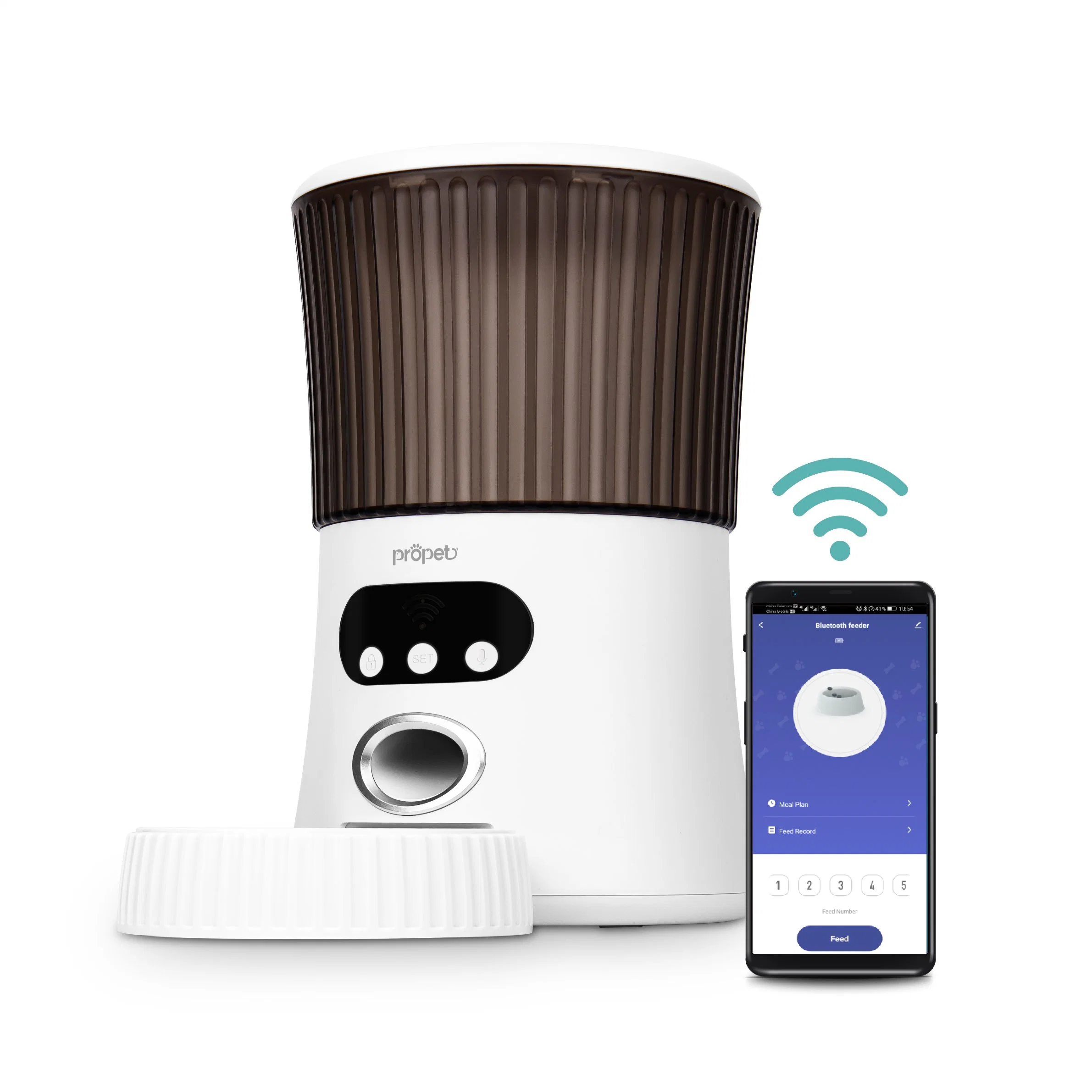 Ir-06W alimentador Pet Smart WiFi teléfono móvil inteligente de control remoto de aplicación automática de Microchip mascotas alimentador con cámara de ángulo ajustable