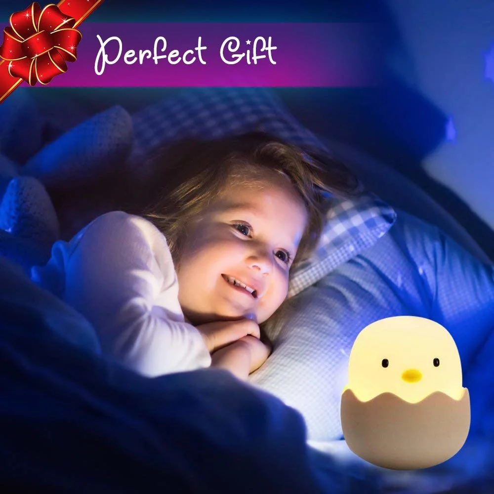 Quality Rechargeable Kids Night Decoration Lighting for Bedroom Baby Night Lamp Cute Chick Dimmer Switch Bedside Nursey Lamp Warm White/ White Mood Light