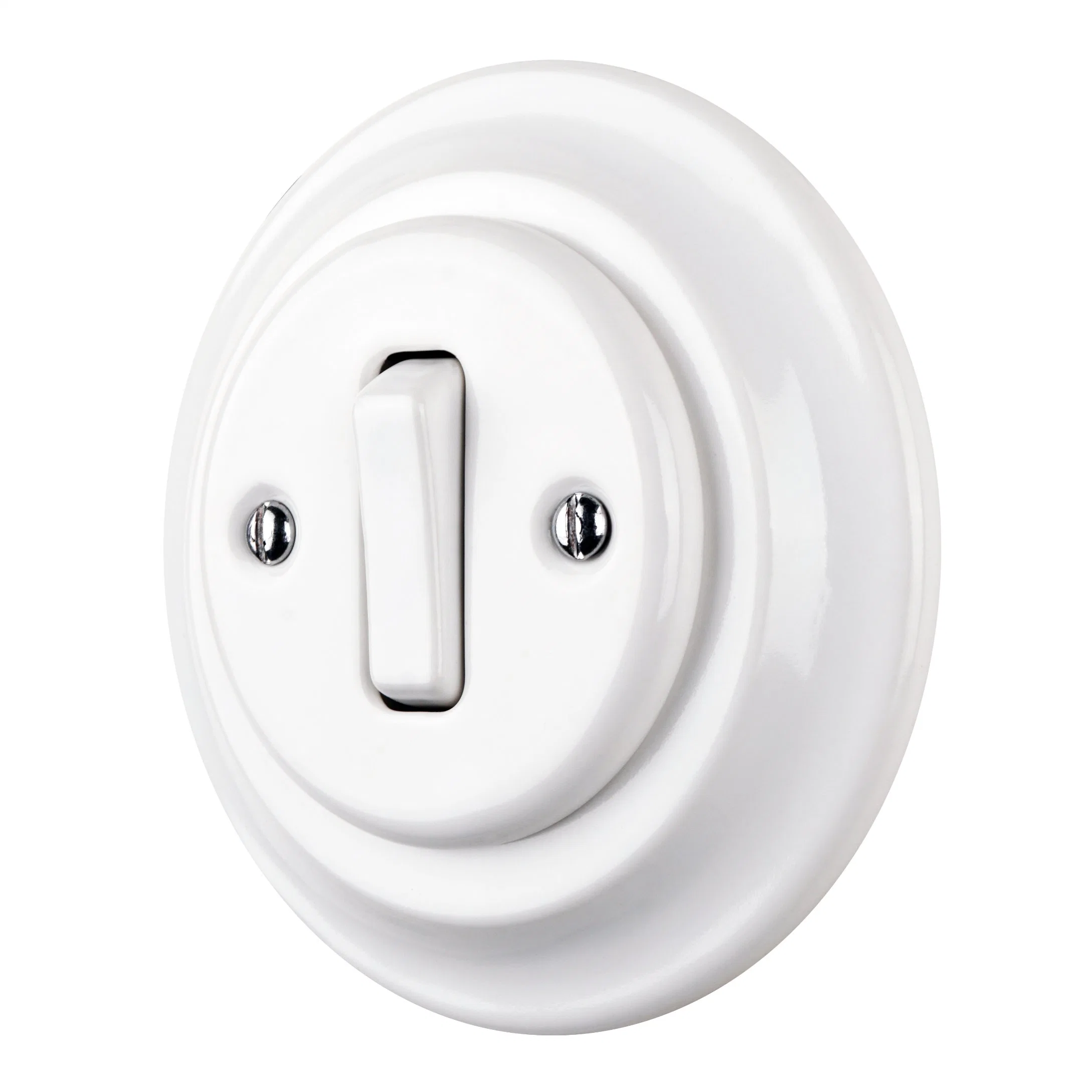 Keruida Flush Mounted Ceramic Button Wall Switch Without Wooden Frame